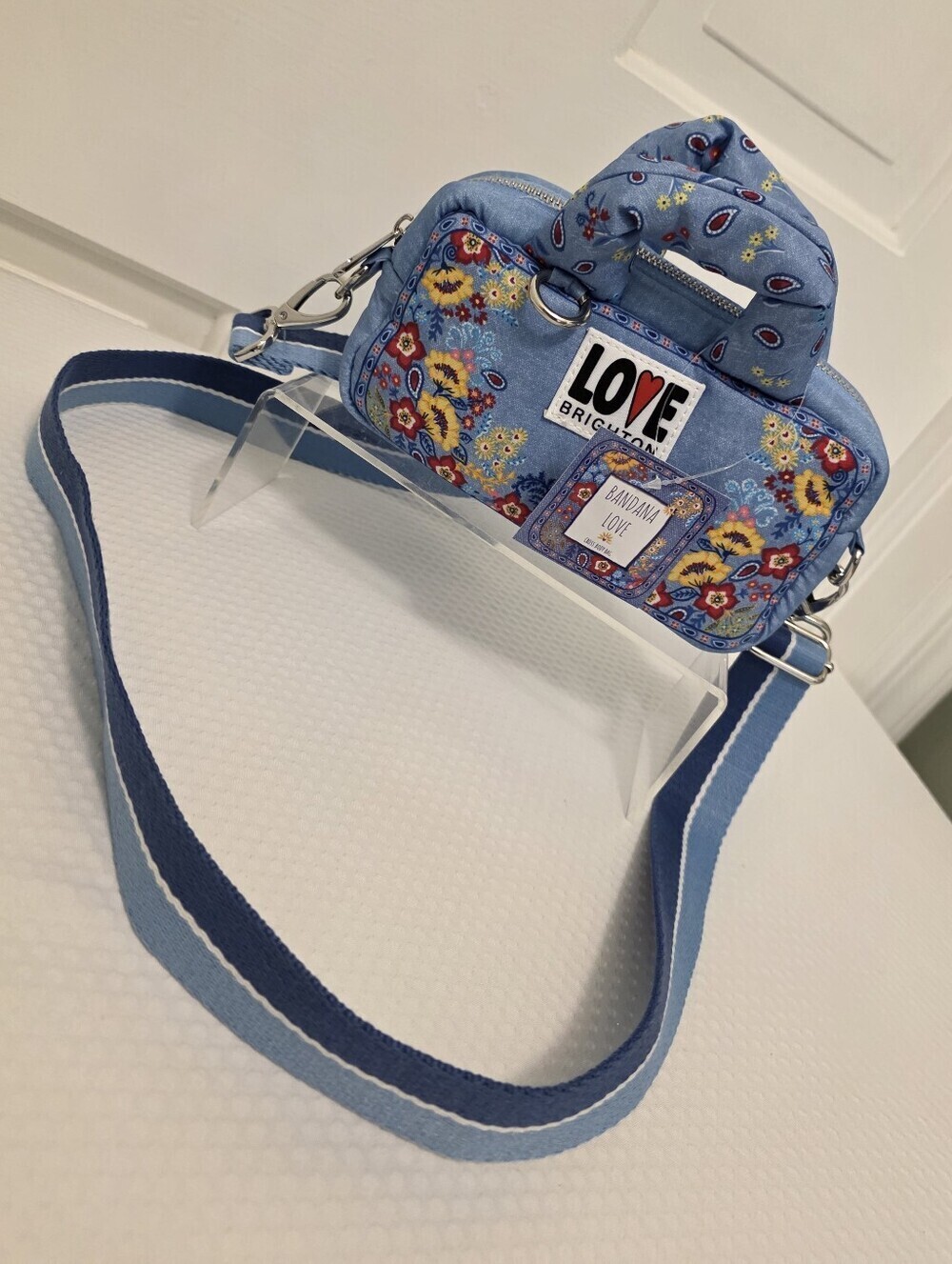NWT Brighton Bandana Love Mini Crossbody, Retail $150, Boho, Floral